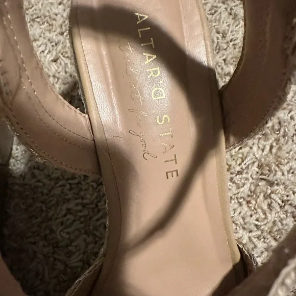 Altar'd State Metallic Woven Strap Crisscross Wedges - Picture 5 of 7